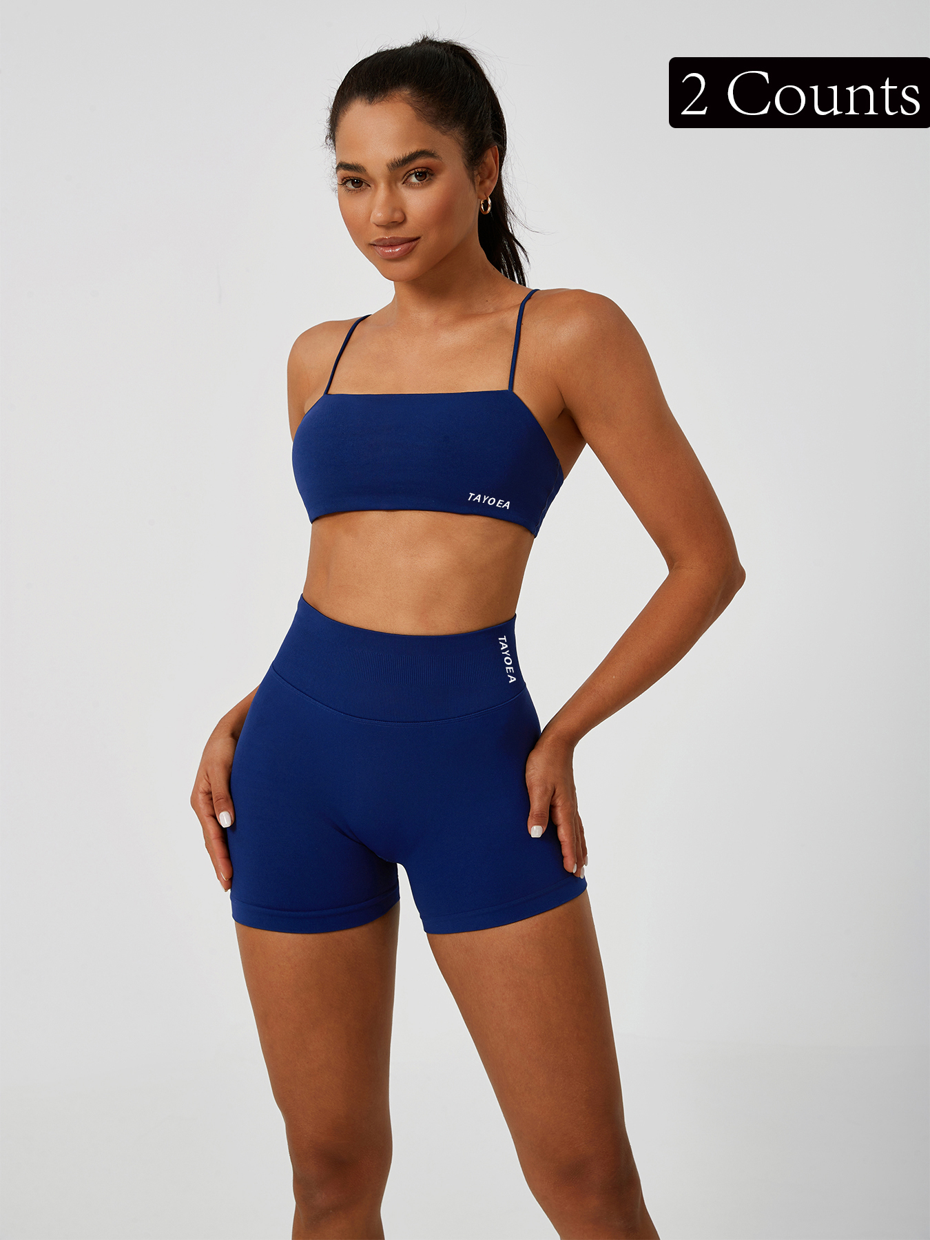 Pilates Yoga Wrap Top - TAYOEA women’s 2-piece set: thin-strap bra