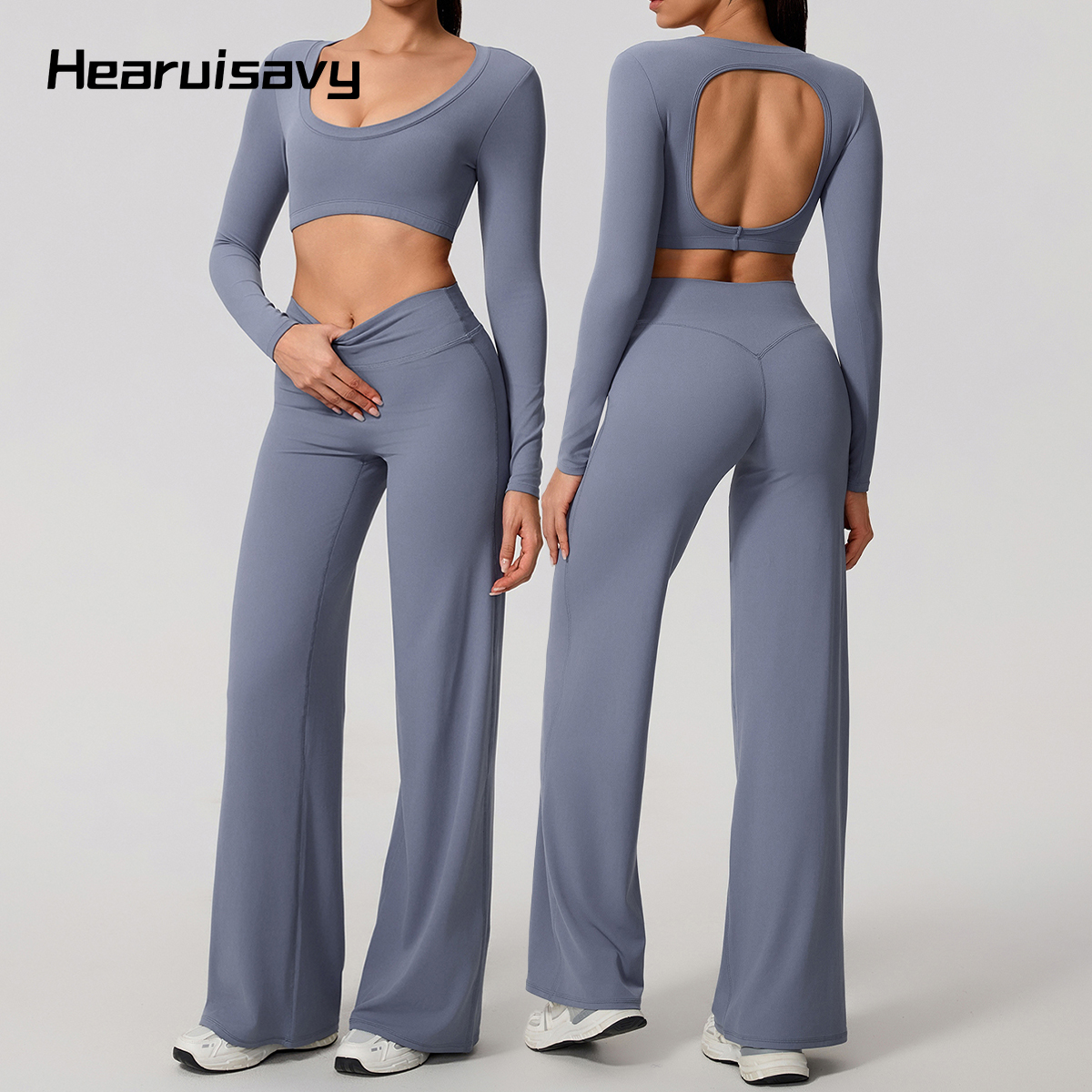 Hearuisavy Sports Set 2Pcs Wom - مراجعة Pilates Yoga Wrap Top وسعره