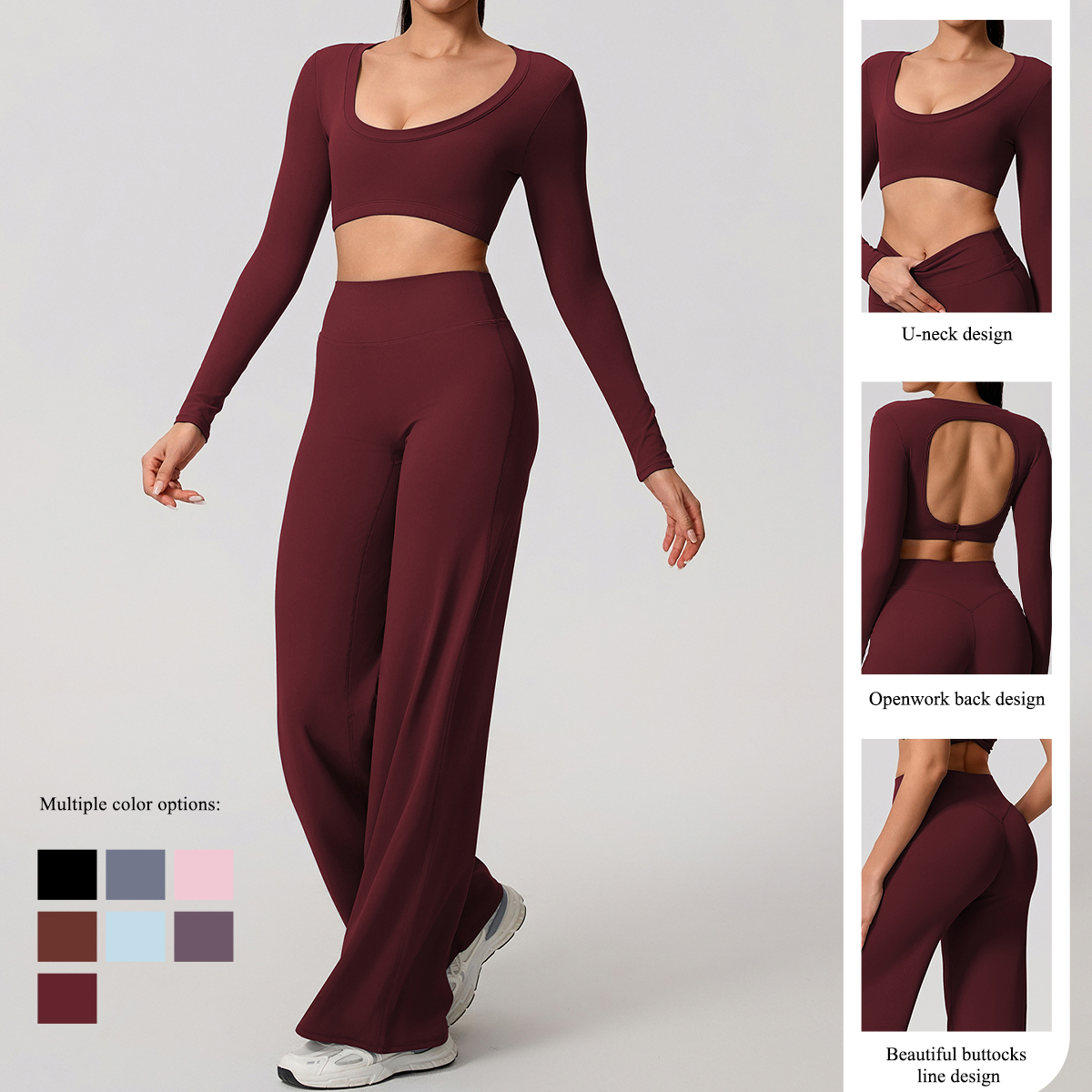 Hearuisavy Sports Set 2Pcs Wom - مراجعة Pilates Yoga Wrap Top وسعره