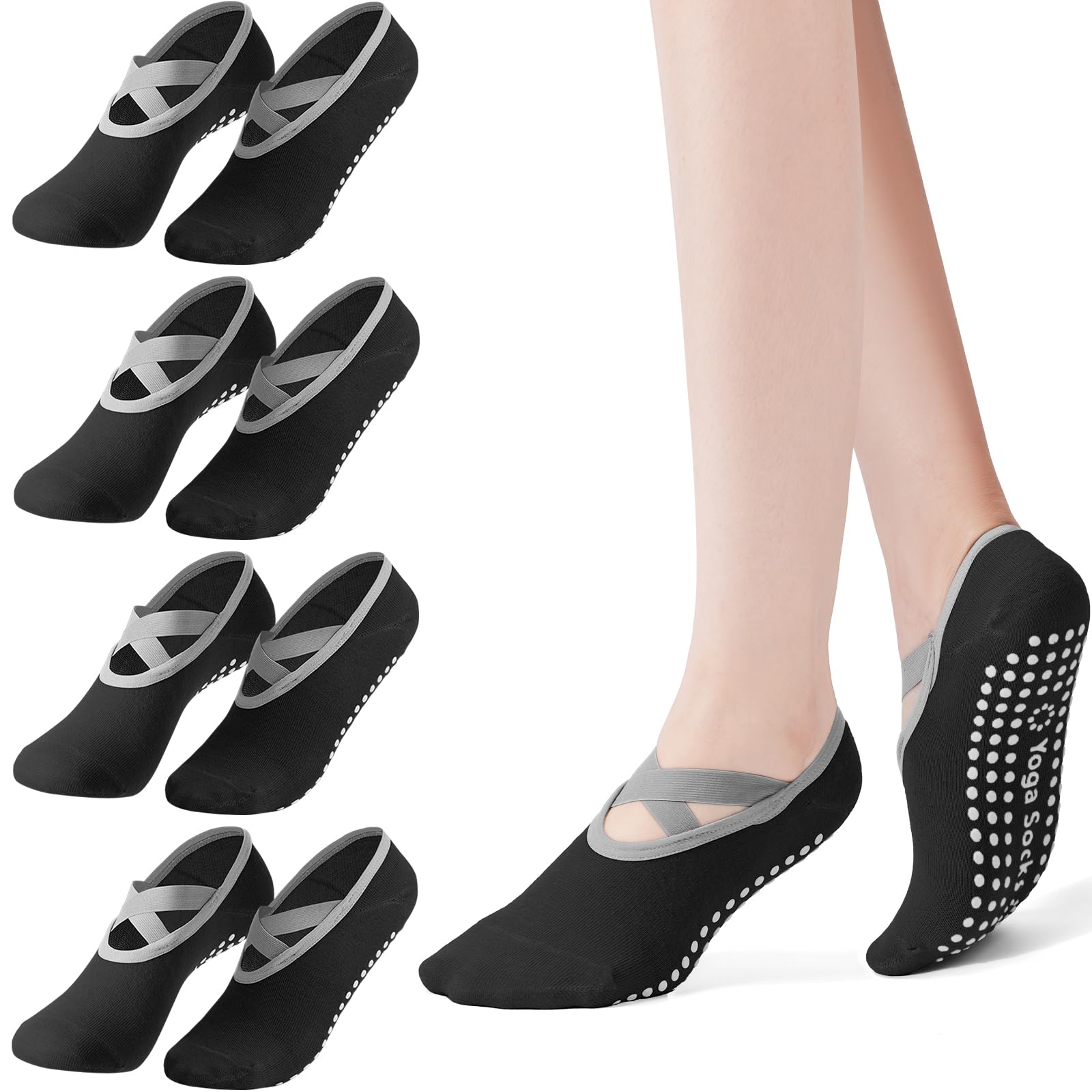 4-pack women's Pilates socks,  - مراجعة Pilates Yoga Shoes وسعره