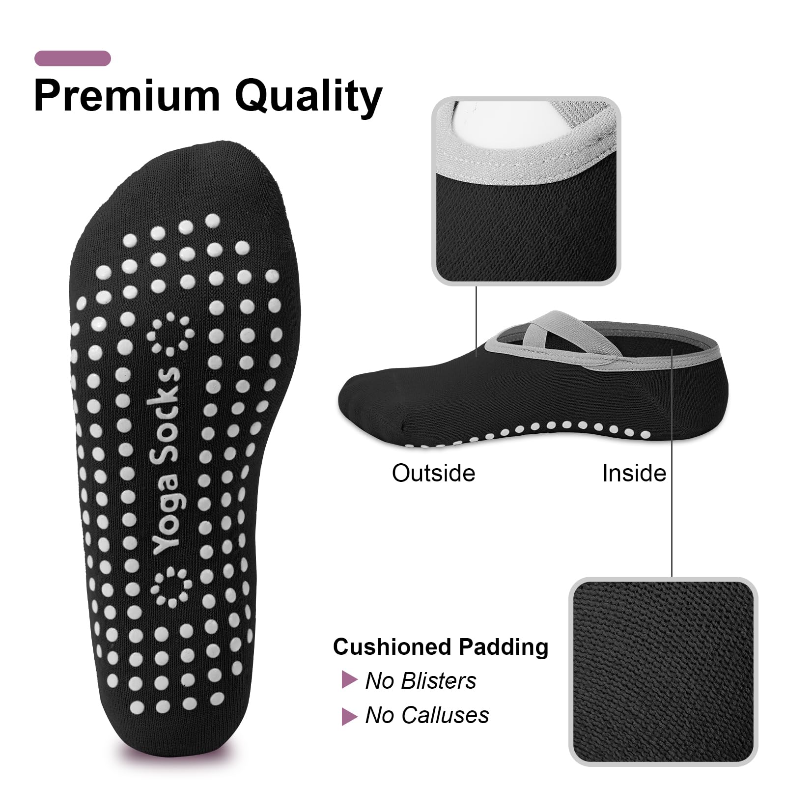 4-pack women's Pilates socks,  - مراجعة Pilates Yoga Shoes وسعره