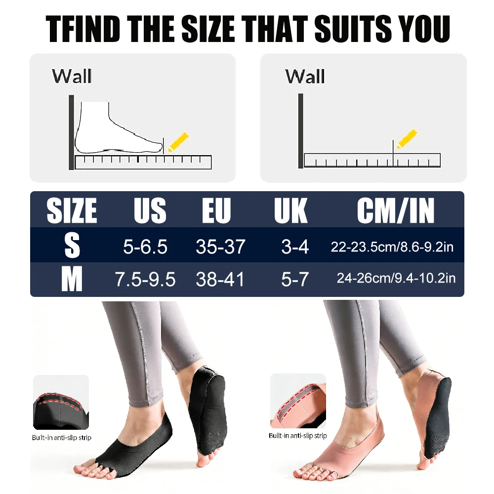 1Pair Toeless Yoga Socks for W - مراجعة Pilates Yoga Home وسعره