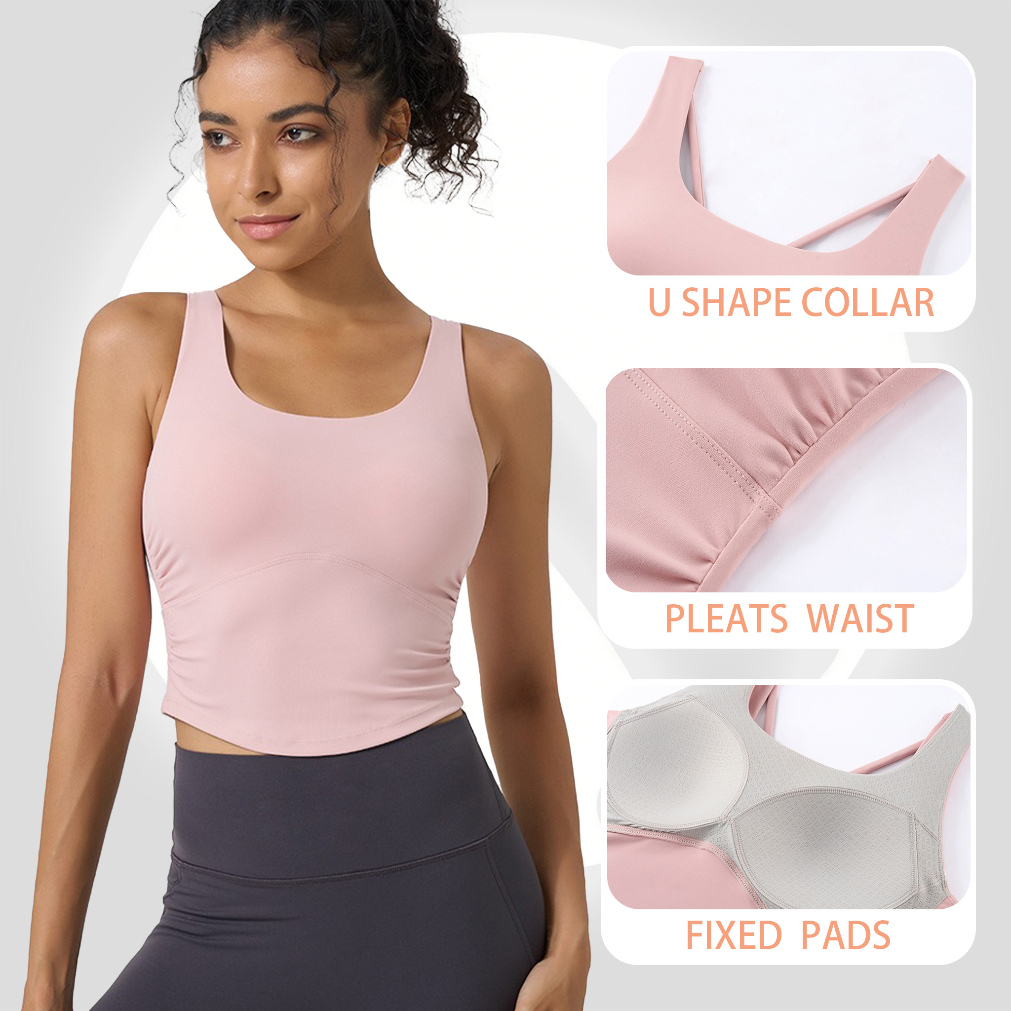 Women's Fixed Cup Yoga Sports  - مراجعة Pilates Yoga Wrap Top وسعره