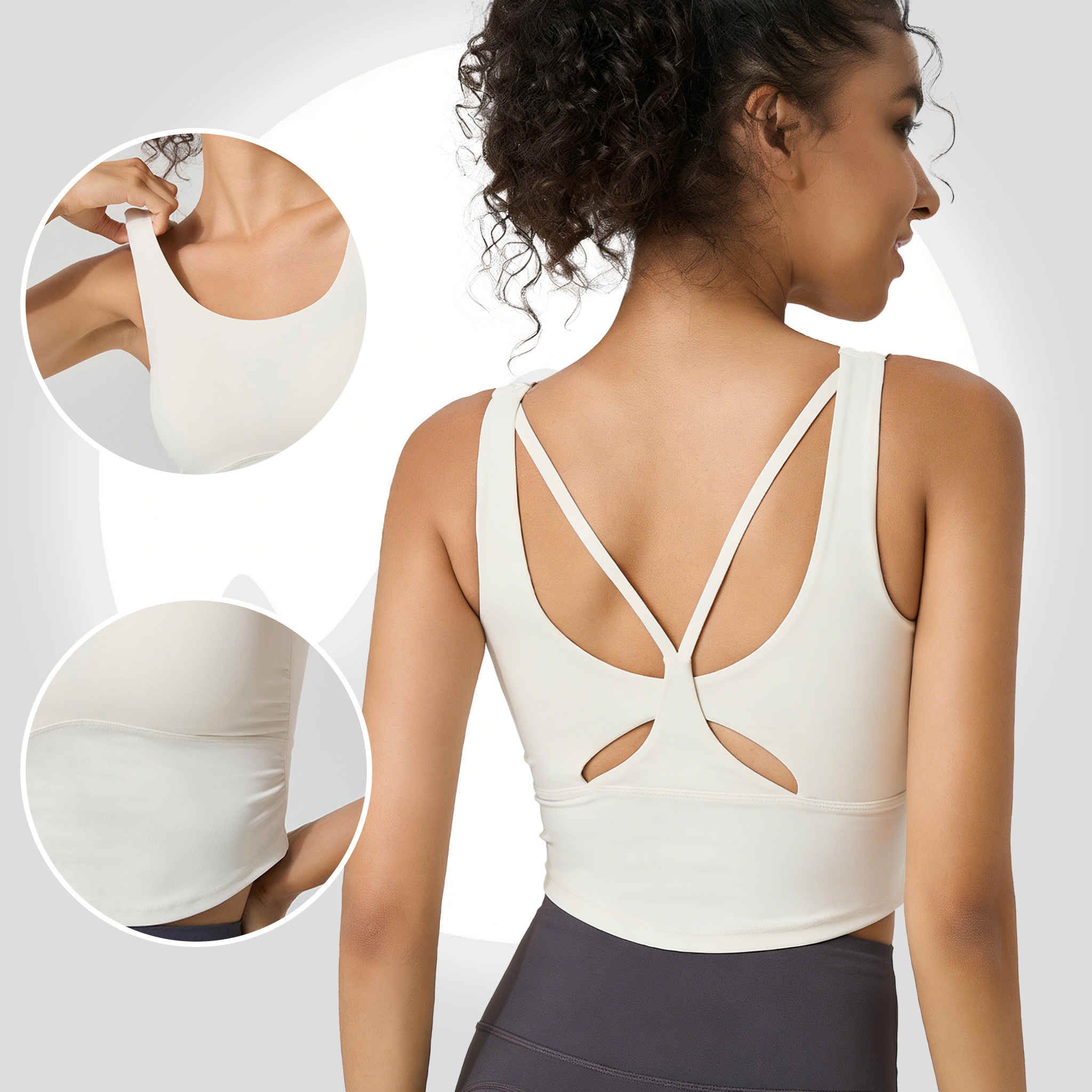 Women's Fixed Cup Yoga Sports  - مراجعة Pilates Yoga Wrap Top وسعره