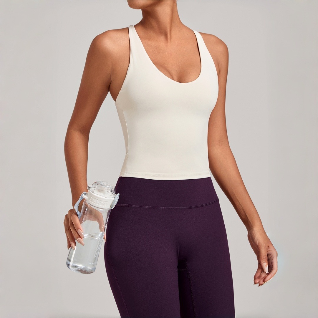 New Women's Yoga Vest Crossed  - مراجعة Pilates Yoga Wrap Top وسعره